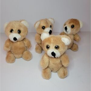 4 Vintage Miniature Stuffed Teddy Bears